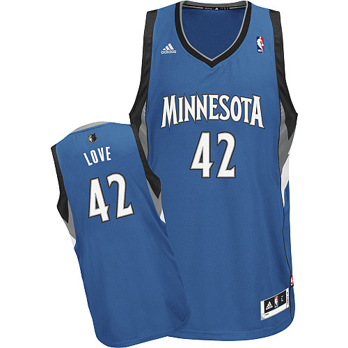  NBA Minnesota Timberwolves 42 Kevin Love New Revolution 30 Swingman Road Blue Jersey